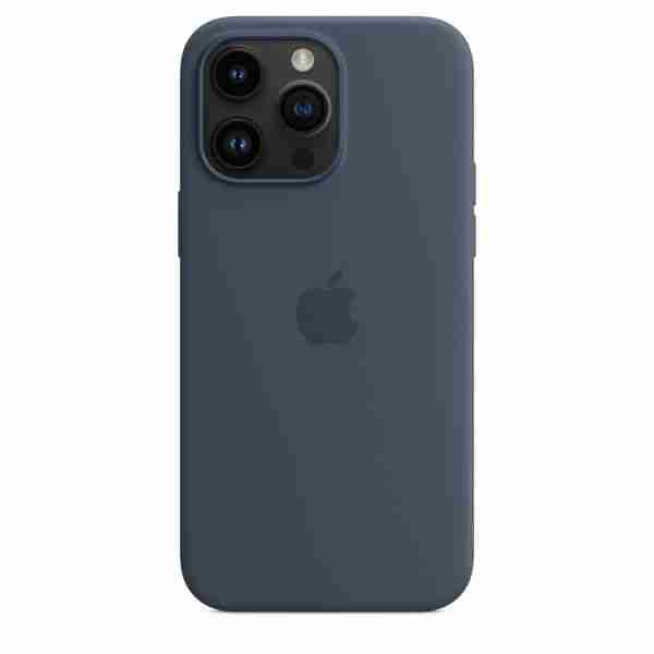 Husa iPhone 14 Pro Max Apple cu MagSafe, Silicon,Storm Blue