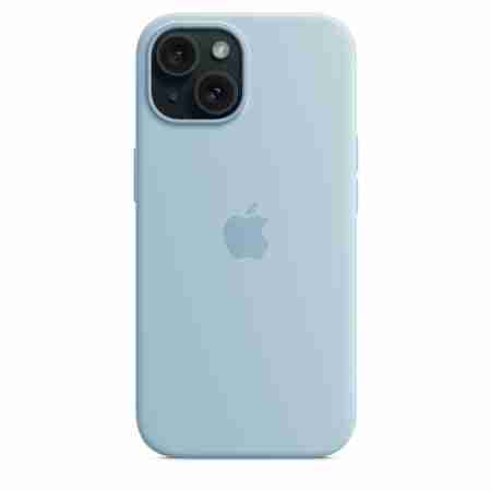 AppleiPhone15SiliconeCasewithMagSafe-LightBlue3-1 Husa Apple iPhone 15 Silicon cu MagSafe ,Light Blue